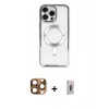 MARSİLYAN™- iPhone 16 Pro Max Kılıf Nova Işık Özel Seri - Siyah Bilvis 3D Cam Ekran Koruyucu + Çöl Titanyum Pers Alüminyum Kamera Lens