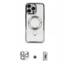 MARSİLYAN™- iPhone 16 Pro Max Kılıf Nova Işık Özel Seri - Siyah Bilvis 3D Cam Ekran Koruyucu + Pers Alüminyum Kamera Lens - GS