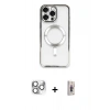 MARSİLYAN™- iPhone 16 Pro Max Kılıf Nova Işık Özel Seri - Siyah Bilvis 3D Cam Ekran Koruyucu + Pers Alüminyum Kamera Lens - GS