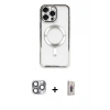 MARSİLYAN™- iPhone 16 Pro Max Kılıf Nova Işık Özel Seri - Siyah Bilvis 3D Cam Ekran Koruyucu + Pers Alüminyum Kamera Lens - GI