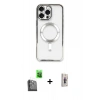 MARSİLYAN™- iPhone 16 Pro Max Kılıf Nova Işık Özel Seri - Siyah Bilvis 3D Cam Ekran Koruyucu + Raze Metal Kamera Lens - SH
