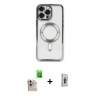 MARSİLYAN™- iPhone 16 Pro Max Kılıf Nova Işık Özel Seri - Siyah Bilvis 3D Cam Ekran Koruyucu + Raze Metal Kamera Lens - NLGY