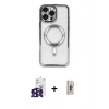 MARSİLYAN™- iPhone 16 Pro Max Kılıf Nova Işık Özel Seri - Siyah Bilvis 3D Cam Ekran Koruyucu + Bilvis Titan Kamera Lens - SH