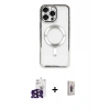 MARSİLYAN™- iPhone 16 Pro Max Kılıf Nova Işık Özel Seri - Siyah Bilvis 3D Cam Ekran Koruyucu + Bilvis Titan Kamera Lens - SH
