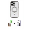 MARSİLYAN™- iPhone 16 Pro Max Kılıf Nova Işık Özel Seri - Siyah Bilvis 3X AR Hayalet Cam Ekran Koruyucu + Raze Metal Kamera Lens - CLTM