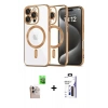 MARSİLYAN™- iPhone 16 Pro Max Kılıf Nova Işık Özel Seri - Siyah Bilvis 3X AR Hayalet Cam Ekran Koruyucu + Raze Metal Kamera Lens - NLGY