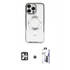 MARSİLYAN™- iPhone 16 Pro Max Kılıf Nova Işık Özel Seri - Siyah Bilvis 3X AR Hayalet Cam Ekran Koruyucu + PVD Metal Kamera Lens - GS