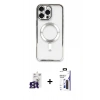 MARSİLYAN™- iPhone 16 Pro Max Kılıf Nova Işık Özel Seri - Siyah Bilvis 3X AR Hayalet Cam Ekran Koruyucu + Bilvis Titan Kamera Lens - TMGI