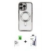MARSİLYAN™- iPhone 16 Pro Max Kılıf Nova Işık Özel Seri - Siyah Bilvis 3X AR Hayalet Cam Ekran Koruyucu + Raze Metal Kamera Lens - BZ