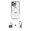 MARSİLYAN™- iPhone 16 Pro Max Kılıf Nova Işık Özel Seri - Siyah Bilvis 3X AR Hayalet Cam Ekran Koruyucu + Bilvis Titan Kamera Lens - SH