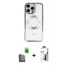 MARSİLYAN™- iPhone 16 Pro Max Kılıf Nova Işık Özel Seri - Siyah Bilvis 3X AR Hayalet Cam Ekran Koruyucu + Raze Metal Kamera Lens - SH