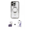 MARSİLYAN™- iPhone 16 Pro Max Kılıf Nova Işık Özel Seri - Siyah Bilvis 3X AR HD Cam Ekran Koruyucu + Bilvis Titan Kamera Lens - GS