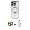 MARSİLYAN™- iPhone 16 Pro Max Kılıf Nova Işık Özel Seri - Siyah Bilvis 3X AR HD Cam Ekran Koruyucu + Pers Alüminyum Kamera Lens - CLTM
