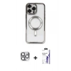 MARSİLYAN™- iPhone 16 Pro Max Kılıf Nova Işık Özel Seri - Siyah Bilvis 3X AR HD Cam Ekran Koruyucu + Pers Alüminyum Kamera Lens - GI