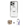 MARSİLYAN™- iPhone 16 Pro Max Kılıf Nova Işık Özel Seri - Siyah Bilvis 3X AR HD Cam Ekran Koruyucu + Pers Alüminyum Kamera Lens - CLTM