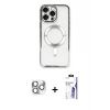 MARSİLYAN™- iPhone 16 Pro Max Kılıf Nova Işık Özel Seri - Siyah Bilvis 3X AR HD Cam Ekran Koruyucu + Pers Alüminyum Kamera Lens - GS