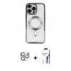 MARSİLYAN™- iPhone 16 Pro Max Kılıf Nova Işık Özel Seri - Siyah Bilvis 3X AR HD Cam Ekran Koruyucu + Pers Alüminyum Kamera Lens - GS