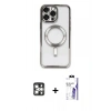 MARSİLYAN™- iPhone 16 Pro Max Kılıf Nova Işık Özel Seri - Siyah Bilvis 3X AR HD Cam Ekran Koruyucu + PVD Metal Kamera Lens - GS