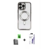 MARSİLYAN™- iPhone 16 Pro Max Kılıf Nova Işık Özel Seri - Siyah Bilvis 3X AR HD Cam Ekran Koruyucu + Raze Metal Kamera Lens - SH