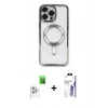 MARSİLYAN™- iPhone 16 Pro Max Kılıf Nova Işık Özel Seri - Siyah Bilvis 3X AR HD Cam Ekran Koruyucu + Raze Metal Kamera Lens - BZ