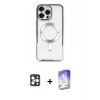 MARSİLYAN™- iPhone 16 Pro Max Kılıf Nova Işık Özel Seri - Siyah Bilvis 5in1 3D Magic Cam Ekran Koruyucu + Gold PVD Metal Kamera Lens