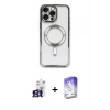 MARSİLYAN™- iPhone 16 Pro Max Kılıf Nova Işık Özel Seri - Siyah Bilvis 5in1 3D Magic Cam Ekran Koruyucu + Bilvis Titan Kamera Lens - TMGI