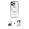 MARSİLYAN™- iPhone 16 Pro Max Kılıf Nova Işık Özel Seri - Siyah Bilvis 5in1 3D Magic Cam Ekran Koruyucu + Bilvis Titan Kamera Lens - SH