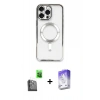 MARSİLYAN™- iPhone 16 Pro Max Kılıf Nova Işık Özel Seri - Siyah Bilvis 5in1 3D Magic Cam Ekran Koruyucu + Raze Metal Kamera Lens - SH