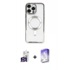 MARSİLYAN™- iPhone 16 Pro Max Kılıf Nova Işık Özel Seri - Siyah Bilvis 5in1 3D Magic Cam Ekran Koruyucu + Bilvis Titan Kamera Lens - TMGI