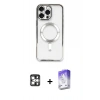 MARSİLYAN™- iPhone 16 Pro Max Kılıf Nova Işık Özel Seri - Siyah Bilvis 5in1 3D Magic Cam Ekran Koruyucu + PVD Metal Kamera Lens - GS