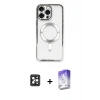 MARSİLYAN™- iPhone 16 Pro Max Kılıf Nova Işık Özel Seri - Siyah Bilvis 5in1 3D Magic Cam Ekran Koruyucu + PVD Metal Kamera Lens - SH