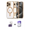 MARSİLYAN™- iPhone 16 Pro Max Kılıf Nova Işık Özel Seri - Siyah Bilvis 5in1 3D Magic Cam Ekran Koruyucu + Bilvis Titan Kamera Lens - SH