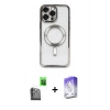 MARSİLYAN™- iPhone 16 Pro Max Kılıf Nova Işık Özel Seri - Siyah Bilvis 5in1 3D Magic Cam Ekran Koruyucu + Raze Metal Kamera Lens - SH