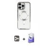MARSİLYAN™- iPhone 16 Pro Max Kılıf Nova Işık Özel Seri - Siyah Bilvis 5in1 5D Magic Hayalet Cam Ekran Koruyucu + PVD Metal Kamera Lens - GD