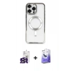 MARSİLYAN™- iPhone 16 Pro Max Kılıf Nova Işık Özel Seri - Siyah Bilvis 5in1 5D Magic Hayalet Cam Ekran Koruyucu + Siyah Bilvis Titan Kamera Lens