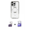 MARSİLYAN™- iPhone 16 Pro Max Kılıf Nova Işık Özel Seri - Siyah Bilvis 5in1 5D Magic Hayalet Cam Ekran Koruyucu + Bilvis Titan Kamera Lens - GS