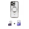 MARSİLYAN™- iPhone 16 Pro Max Kılıf Nova Işık Özel Seri - Siyah Bilvis 5in1 5D Magic Hayalet Cam Ekran Koruyucu + Bilvis Titan Kamera Lens - GS