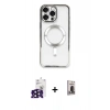 MARSİLYAN™- iPhone 16 Pro Max Kılıf Nova Işık Özel Seri - Siyah Bilvis Hayalet Cam Ekran Koruyucu + Bilvis Titan Kamera Lens - SH