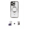 MARSİLYAN™- iPhone 16 Pro Max Kılıf Nova Işık Özel Seri - Siyah Bilvis Hayalet Cam Ekran Koruyucu + Bilvis Titan Kamera Lens - TMGI