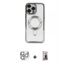 MARSİLYAN™- iPhone 16 Pro Max Kılıf Nova Işık Özel Seri - Siyah Bilvis Hayalet Cam Ekran Koruyucu + Pers Alüminyum Kamera Lens - GS