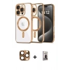 MARSİLYAN™- iPhone 16 Pro Max Kılıf Nova Işık Özel Seri - Siyah Bilvis Hayalet Cam Ekran Koruyucu + Pers Alüminyum Kamera Lens - CLTM