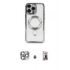 MARSİLYAN™- iPhone 16 Pro Max Kılıf Nova Işık Özel Seri - Siyah Bilvis Hayalet Cam Ekran Koruyucu + Pers Alüminyum Kamera Lens - GI