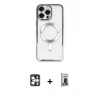 MARSİLYAN™- iPhone 16 Pro Max Kılıf Nova Işık Özel Seri - Siyah Bilvis Hayalet Cam Ekran Koruyucu + PVD Metal Kamera Lens - GS