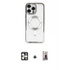 MARSİLYAN™- iPhone 16 Pro Max Kılıf Nova Işık Özel Seri - Siyah Bilvis Hayalet Cam Ekran Koruyucu + PVD Metal Kamera Lens - GD