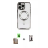 MARSİLYAN™- iPhone 16 Pro Max Kılıf Nova Işık Özel Seri - Siyah Bilvis Hayalet Cam Ekran Koruyucu + Raze Metal Kamera Lens - CLTM
