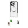 MARSİLYAN™- iPhone 16 Pro Max Kılıf Nova Işık Özel Seri - Siyah Bilvis Hayalet Cam Ekran Koruyucu + Raze Metal Kamera Lens - NLGY