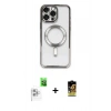 MARSİLYAN™- iPhone 16 Pro Max Kılıf Nova Işık Özel Seri - Siyah Buffer Cam Ekran Koruyucu + Raze Metal Kamera Lens - BZ