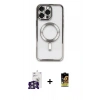 MARSİLYAN™- iPhone 16 Pro Max Kılıf Nova Işık Özel Seri - Siyah Buffer Cam Ekran Koruyucu + Bilvis Titan Kamera Lens - GS