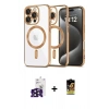 MARSİLYAN™- iPhone 16 Pro Max Kılıf Nova Işık Özel Seri - Siyah Buffer Cam Ekran Koruyucu + Bilvis Titan Kamera Lens - SH