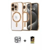 MARSİLYAN™- iPhone 16 Pro Max Kılıf Nova Işık Özel Seri - Siyah Buffer Cam Ekran Koruyucu + Pers Alüminyum Kamera Lens - GI